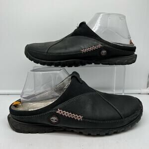 Smartwool Timberland Shoes Womens 9 Mules Black Leather Slip On